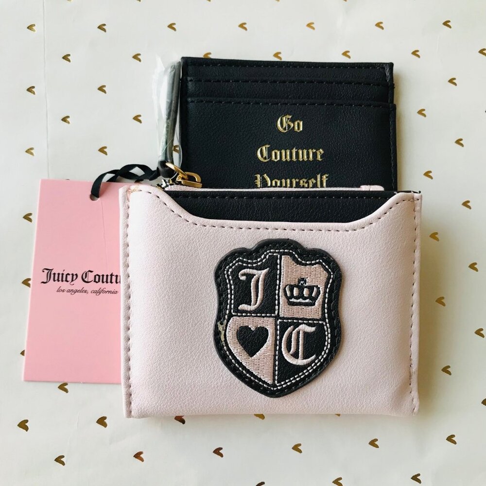 JUICY COUTURE Powder Blush/Chocolate Queen Of Everything Bifold W/pullout Wallet